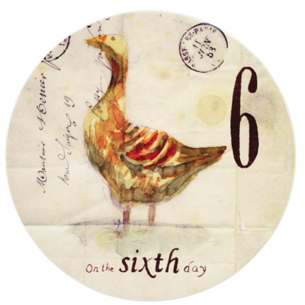 Williams Sonoma 12 Day's of Christmas Salad Plate - Six Geese A-Laying